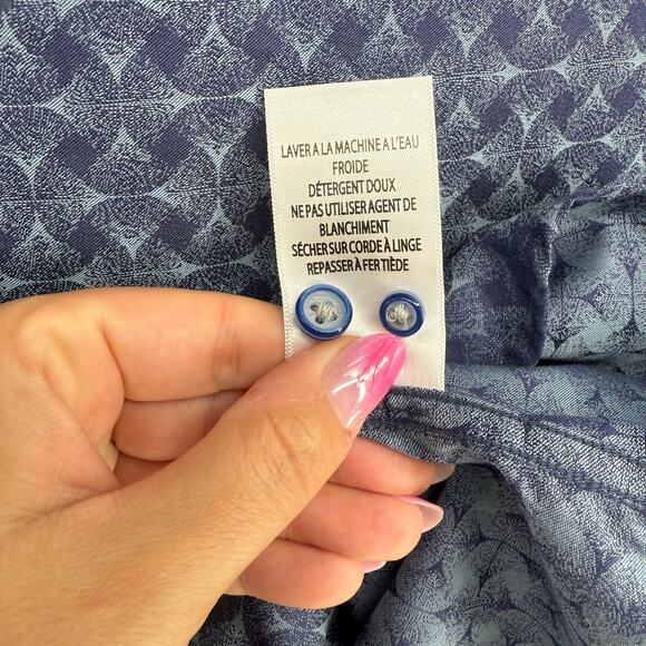 Robert Graham Woven Button Front Long Sleeve Shirt Diamante NavyAbstract Print M - Picture 6 of 8